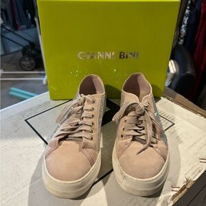 Gianni Bini Pink Sneakers with Rhinestone Accents